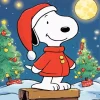 cute christmas snoopy Diamond With Numbers