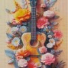 cute floral guitar Diamond Paintings