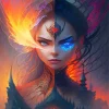 fire and ice lady Diamond Paintings