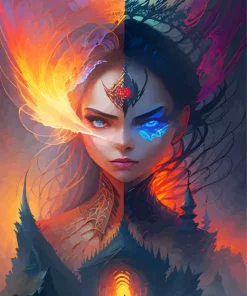 fire and ice lady Diamond Paintings