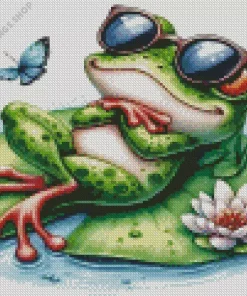 frog with butterfly Diamond Paintings