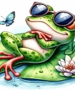 frog with butterfly Diamond Paintings