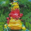frogs stacked art Diamond Paintings