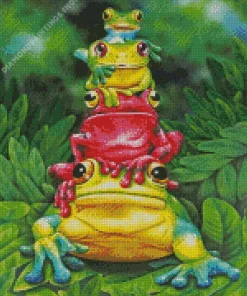frogs stacked art Diamond Paintings
