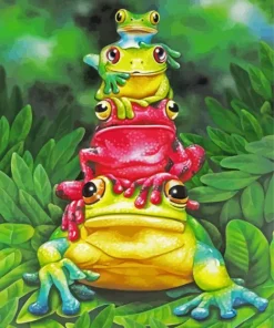 frogs stacked art Diamond Paintings