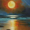 full moon beach art Diamond Paintings