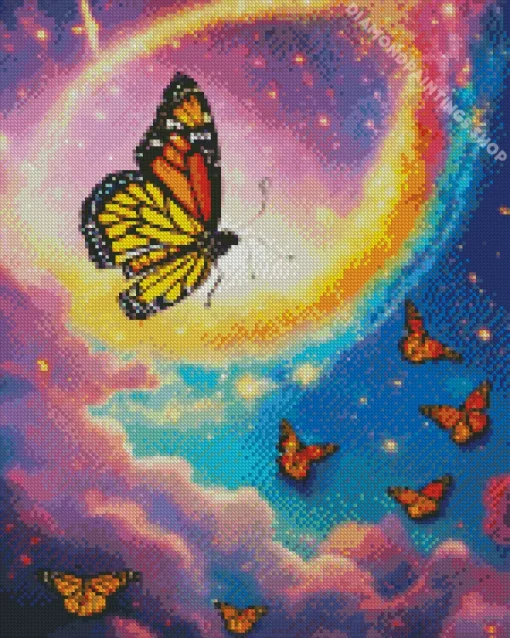 galaxy butterflies Diamond Paintings
