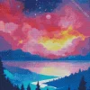 galaxy landscape art Diamond Paintings