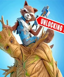 groot and rocket fortnite Diamond Paintings