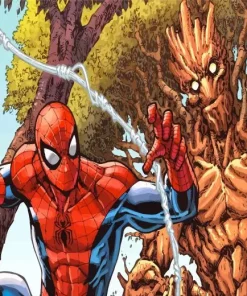 groot and spider man heroes Diamond Paintings