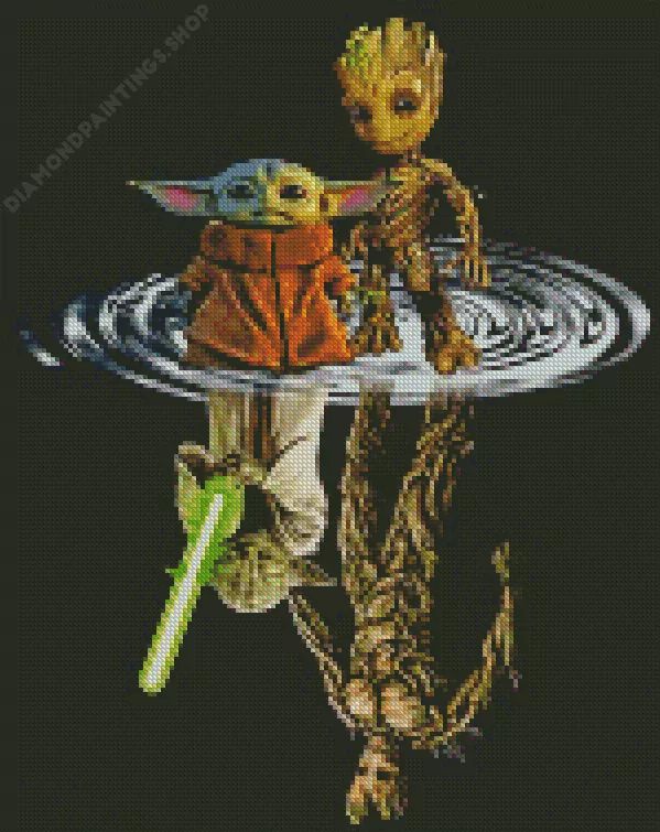 groot and yoda reflection Diamond Dotz groot and yoda reflection Diamond Dotz