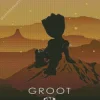 groot silhouette poster Diamond Paintings