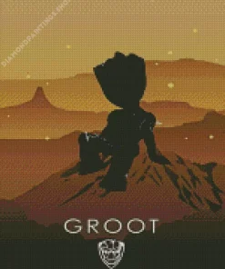 groot silhouette poster Diamond Paintings