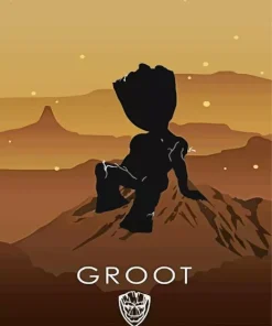 groot silhouette poster Diamond Paintings