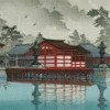 miyajima in de mist Diamond Paintings