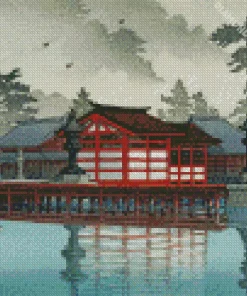 miyajima in de mist Diamond Paintings