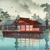 miyajima in de mist Diamond Paintings