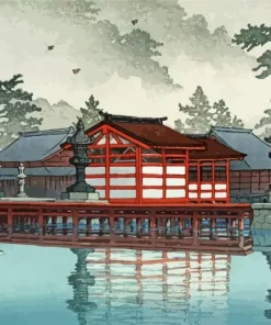 miyajima in de mist Diamond Paintings