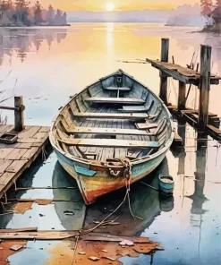 Abandoned Row Boat Diamond Painting