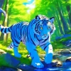 Anime Blue Tiger Diamond Painting