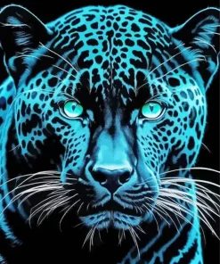 Black Blue Jaguar Diamond Painting