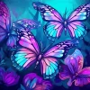 Blue And Purple Butterflies Diamond Painting