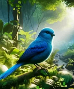 Blue Canary Bird Diamond Painting
