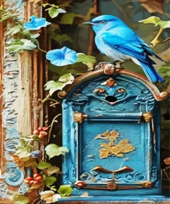Blue Finch Bird Diamond Painting