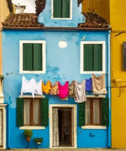 Blue House Burano Diamond Painting