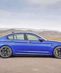 Blue BMW M5 Car Diamond Painting