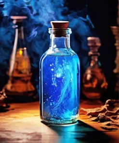 Blue Potion Bottle Diamond Painting