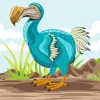 Cartoon Blue Dodo Bird Diamond Painting