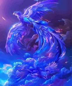 Fantasy Blue Firebird Diamond Painting