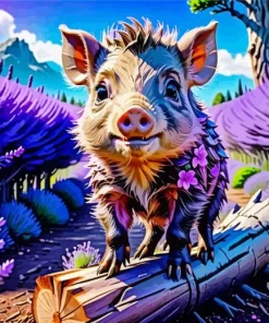 Fluffy Boar Baby Diamond Painting