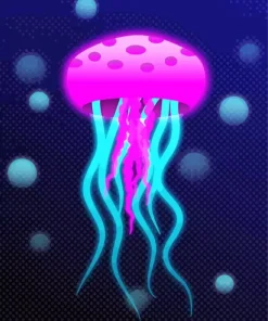 Neon Blue And Pink Jellyfish Diamond Painting