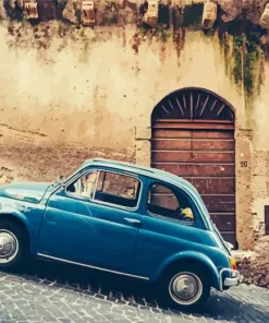 Old Blue Car Diamond Painting