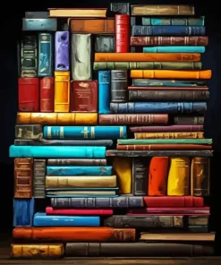 Old Book Shelf Diamond Painting