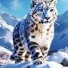 The Blue Eyed Snow Leopard Diamond Painting