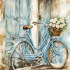 Vintage Blue Bike Diamond Painting
