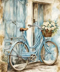 Vintage Blue Bike Diamond Painting