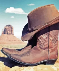 Western Boots And Cowboy Hat Diamond Painting