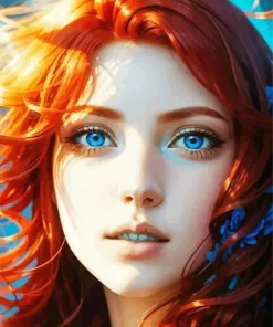 Woman With Blue Eyes Diamond Painting