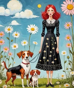 Aesthetic Dog Folk Art Diamond Painting