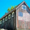 Barn With American Flag Diamond Painting