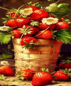 Basket Of Strawberries Diamond Painting