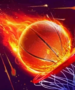 Basketball On Fire Diamond Painting