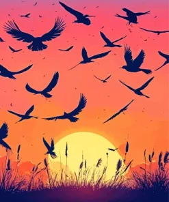 Birds Silhouette Diamond Painting