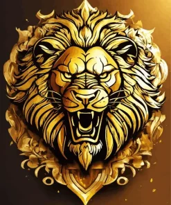 Black And Gold Lion Diamond Painting