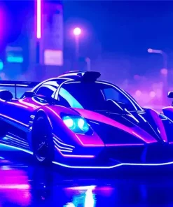 Black And Purple Car Diamond Painting