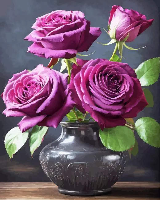 black and purple flowers Diamond Paintings Black And Purple Flowers Diamond Painting